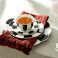 Black and White Scallop Fine Porcelain Dessert/Dinner Plate