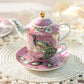 Peacock Lotus Garden Pink Tea For One Set