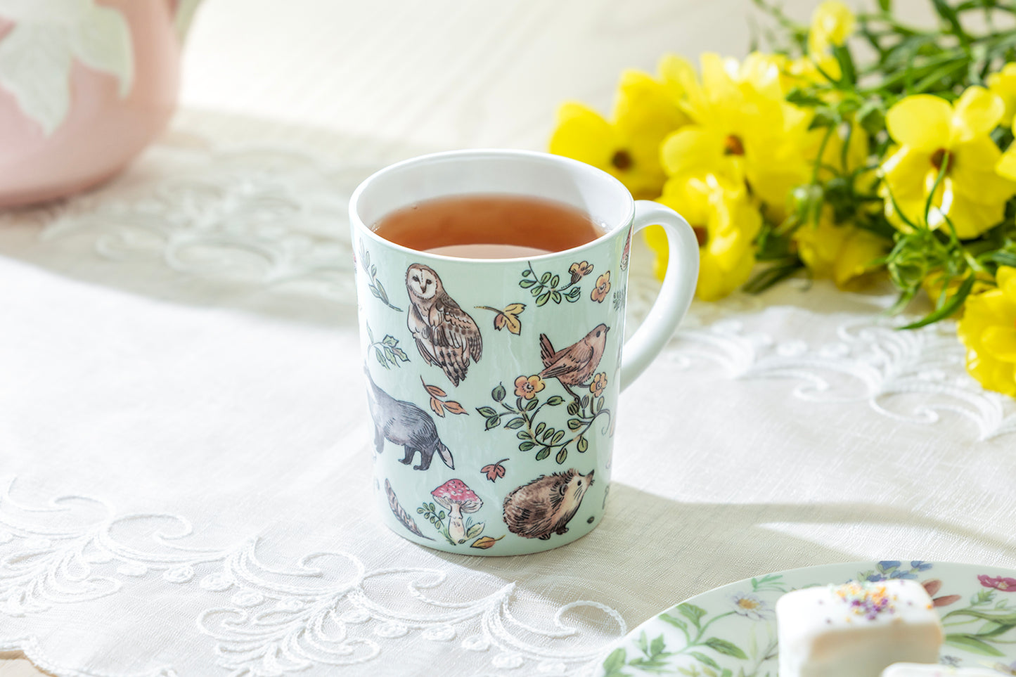 Spring Forest Friends Blue Bone China Mug