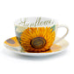 Grace Teaware Sunflower Fine Porcelain Jumbo Cup and Saucer