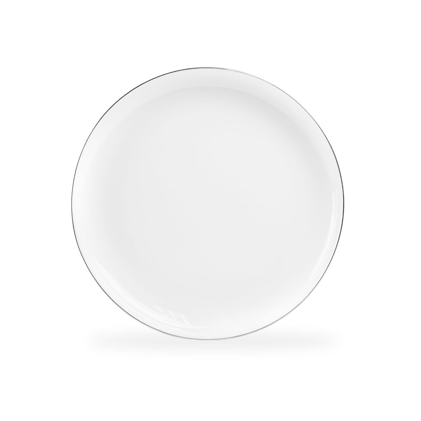 Silver Rim Blanc Bone China Dessert/Dinner Plate