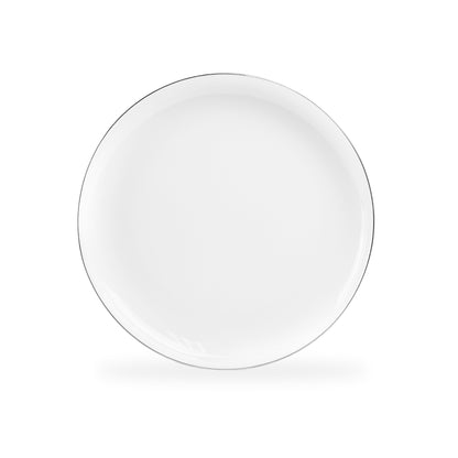Silver Rim Blanc Bone China Dessert/Dinner Plate