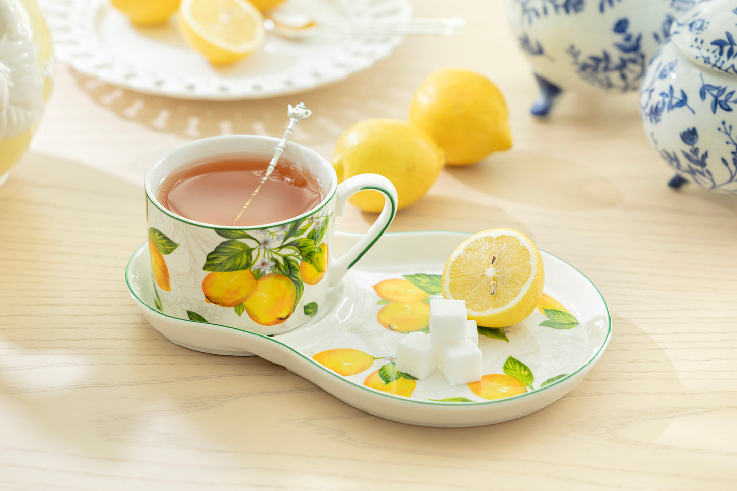 Lemon Garden Fine Porcelain Tea Snack Set