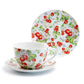 Stechcol Gracie China Strawberry Fine Porcelain Jumbo Cup and Saucer Set