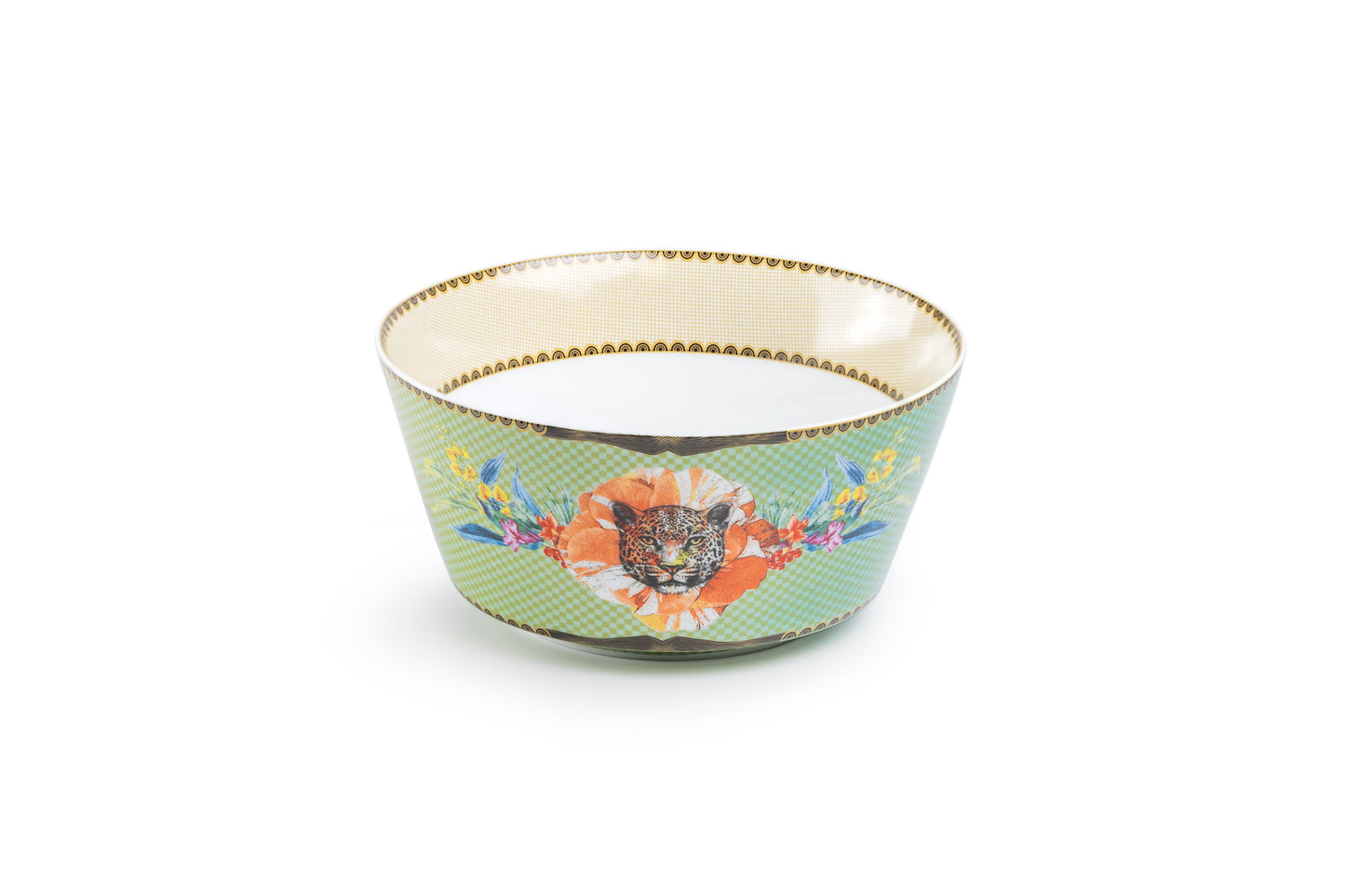 Summer Savanna Leopard Green Fine Porcelain Bowl