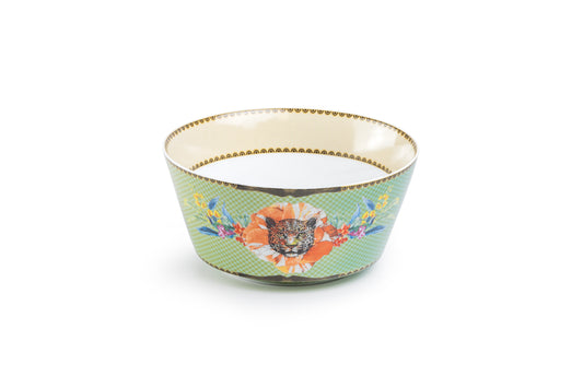 Summer Savanna Leopard Green Fine Porcelain Bowl