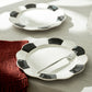 Grace Teaware Black and White Scallop Fine Porcelain Dinner Plate