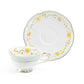 Yellow Corn Flowers with Mint Rim Fine Porcelain Tea Cup and Saucer