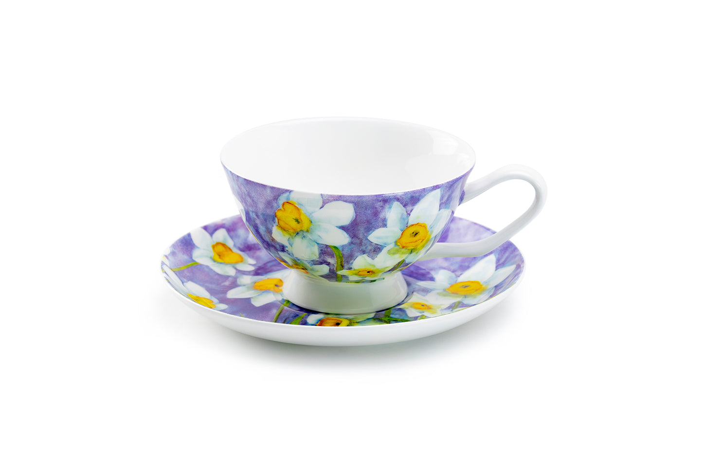 Daffodil Purple Bone China Tea Cup and Saucer
