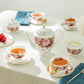 Gracie Bone China Peony and Strawberry Bone China 11-Piece Tea Set