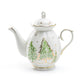 Grace Teaware Christmas Pine Trees Fine Porcelain Teapot