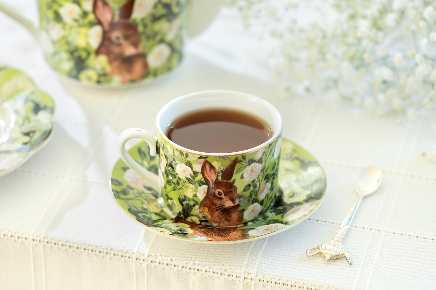 Bunny in Bloom Fine Porcelain Cup and Saucer
