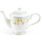Yellow Corn Flowers with Mint Rim Fine Porcelain Teapot
