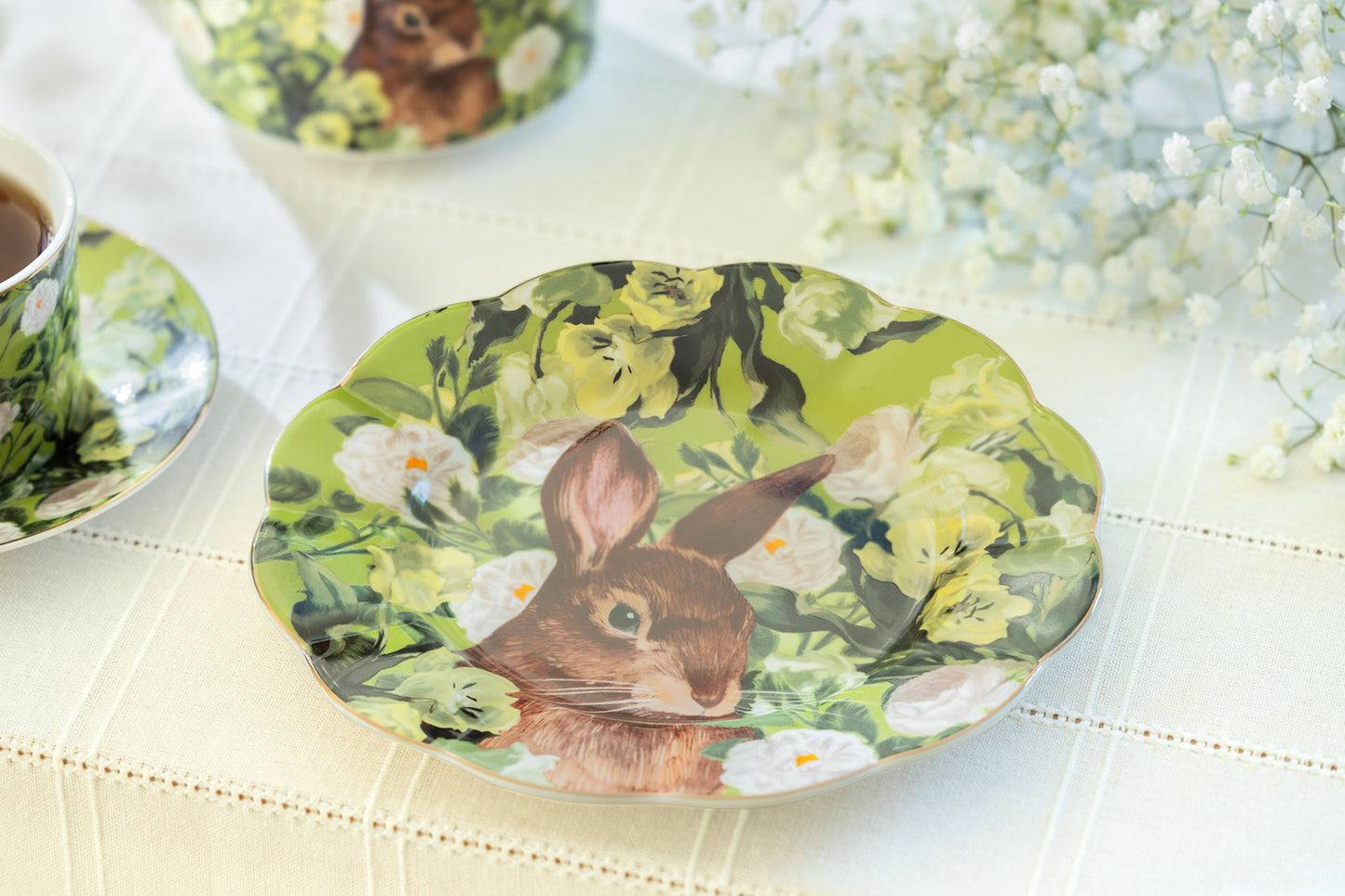 Bunny in Bloom Fine Porcelain Dessert Plate