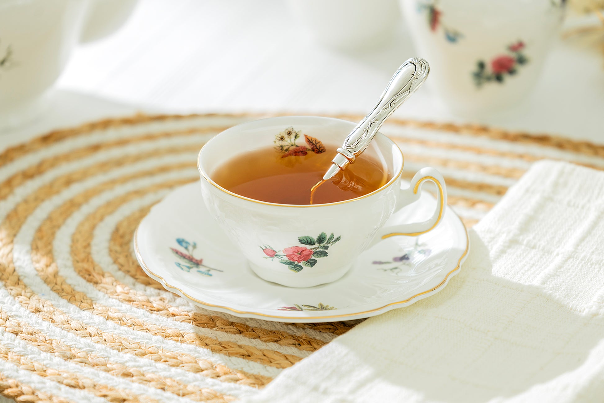 Gracie Bone China Anna Garden Bone China Cup and Saucer set