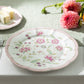 Pink Corn Flowers with Pink Rim Fine Porcelain Dessert/Dinner Plate