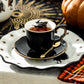 4 Assorted Halloween Tea Cup and Saucer Sets - Raven, Cat, Snake, Witch