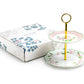Apple Blossom Bone China 2-Tier Server with Gift Box