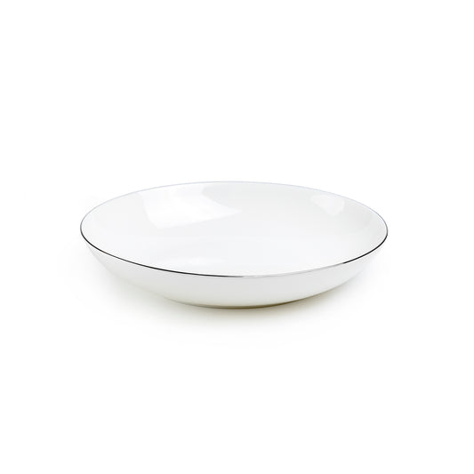 Silver Rim Blanc Bone China Dinner Bowl