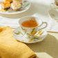 Lemon Butterfly Fine Porcelain Tea Cup and Saucer