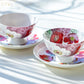Stechcol Gracie Bone China Red Poppy Bone China Tea Cup and Saucer set of 2