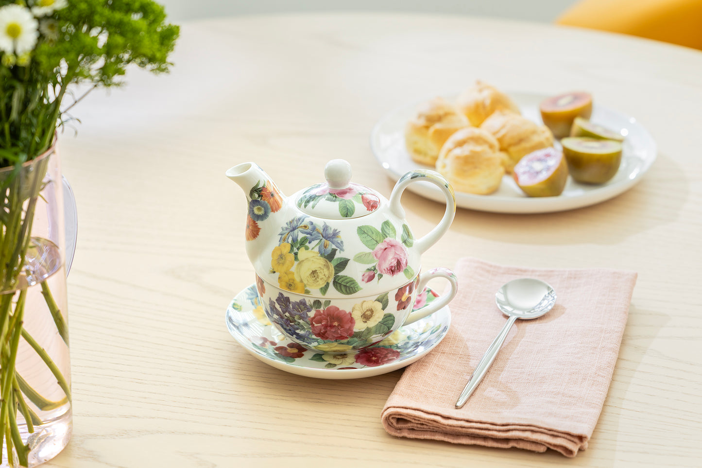 Flower Symphony Fine Porcelain Tea For One Set