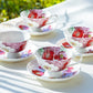 Stechcol Gracie Bone China Red Poppy Bone China Tea Cup and Saucer set of 4