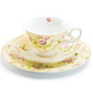8" Rose Bud with Hummingbird Yellow Bone China Dessert Plate