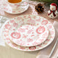 Christmas Pink Bow Fine Porcelain Dessert/Dinner Plate