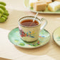 Summer Savanna Leopard Fine Porcelain Cup and Saucer Set of 2 with Gift Box