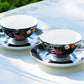 Stechcol Gracie Bone China Summer Meadow Black Bone China Cup and Saucer set of 2