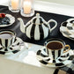 Black Carousel Stripes Fine Porcelain 5-Piece Tea Set