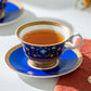 Gracie Bone China Royal Blue Floral Bone China Tea Cup and Saucer