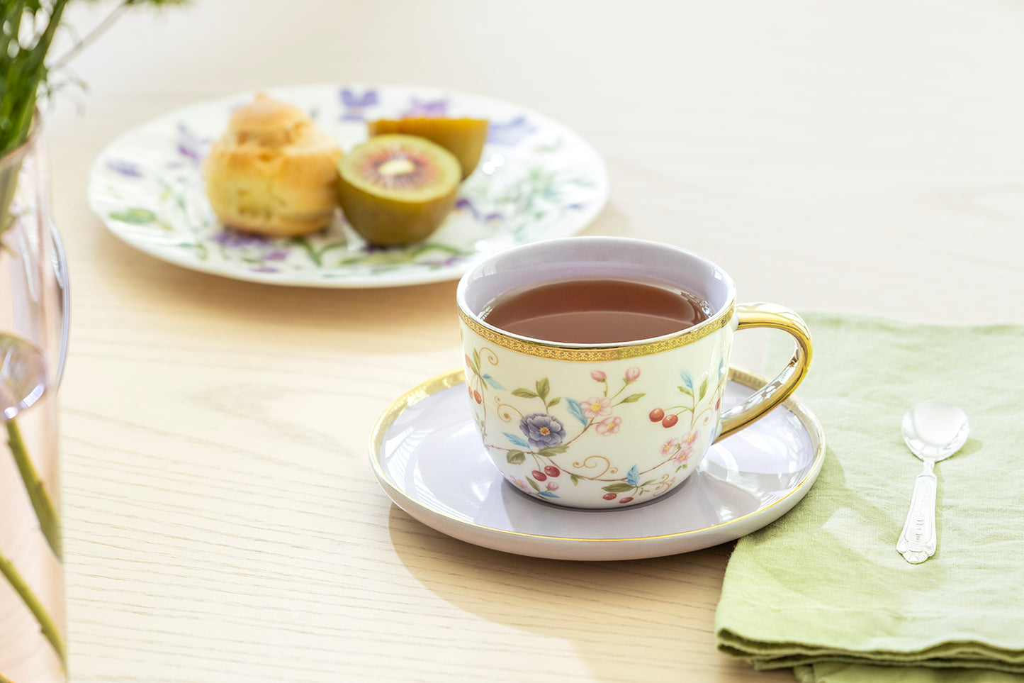 Lavender Blossom Fine Porcelain Cup and Saucer