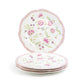 Pink Corn Flowers with Pink Rim Fine Porcelain Dessert/Dinner Plate