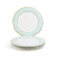 Yellow Corn Flowers with Mint Rim Fine Porcelain Dessert/Dinner Plate