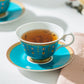 Gracie Bone China Royal Turquoise Voyage Bone China Tea Cup and Saucer
