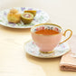 Blush Rose with Gold Fine Porcelain Tea Cup and Saucer