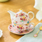 Pink Shabby Rose Fine Porcelain Tea For One Set