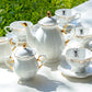 Spider Web White Gold Scallop 11-Piece Tea Set
