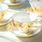 8" Rose Bud with Hummingbird Yellow Bone China Dessert Plate