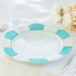 Turquoise and White Scallop Fine Porcelain Dessert/Dinner Plate