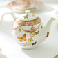 Butterflies with Pink Ornament Fine Porcelain 11-Piece Tea Set