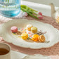14.5" Flower Bunny Scallop Oval Serving Platter