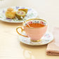 Blush Rose with Gold Fine Porcelain Tea Cup and Saucer