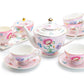 Grace Teaware Pink Flower Floral Garden Fine Porcelain Tea Set