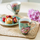 Peacock Lotus Garden Green Fine Porcelain Mug