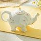 Grace Teaware Pink Flower Elephant Fine Porcelain Teapot