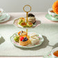Apple Blossom Bone China 2-Tier Server with Gift Box