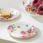 Gracie Bone China 7.75" Sandra's Rose with Butterflies Bone China Dessert Plate